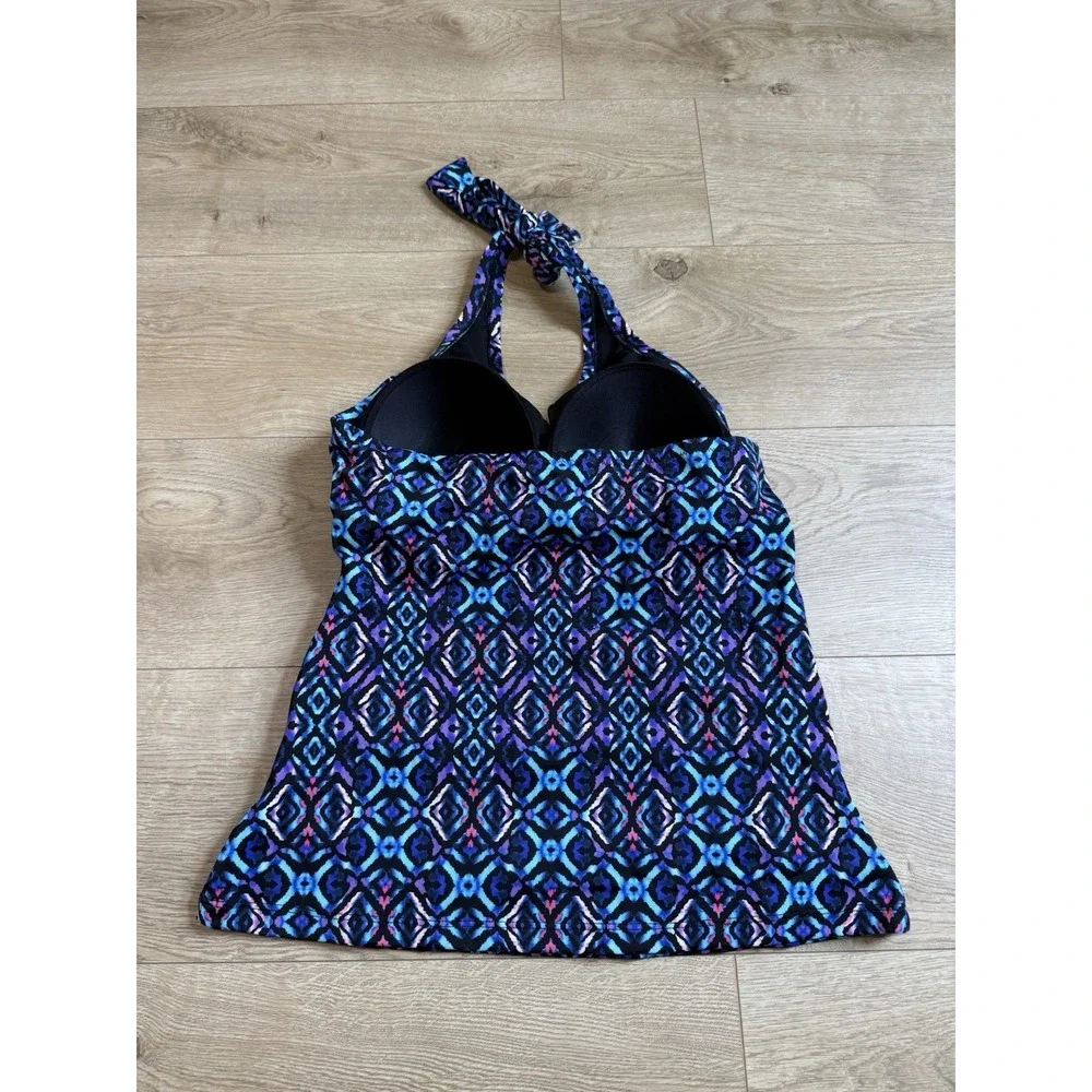 NWT Womens Swimsuits For All Tankini Halter Top Padded Size‎ 8